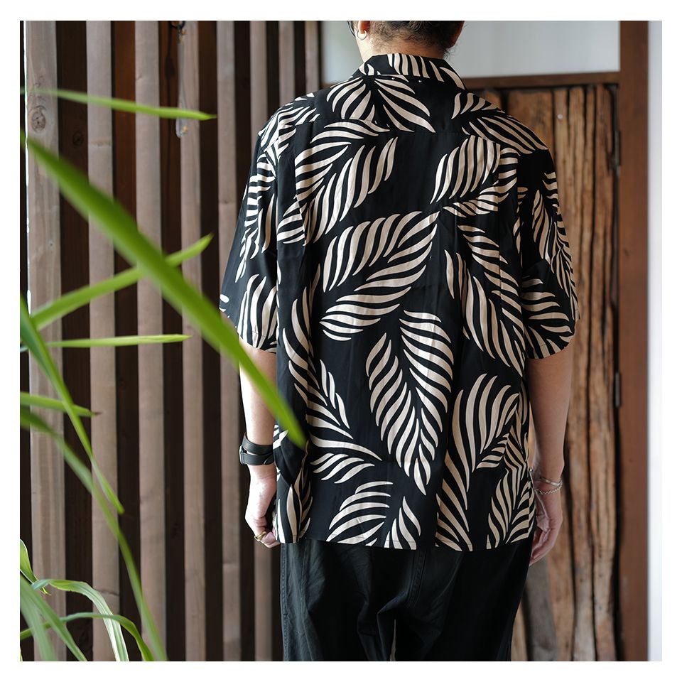 【Last1 S】 WACKO MARIA / MINEDENIM Leaf Motif Hawaiian Shirt