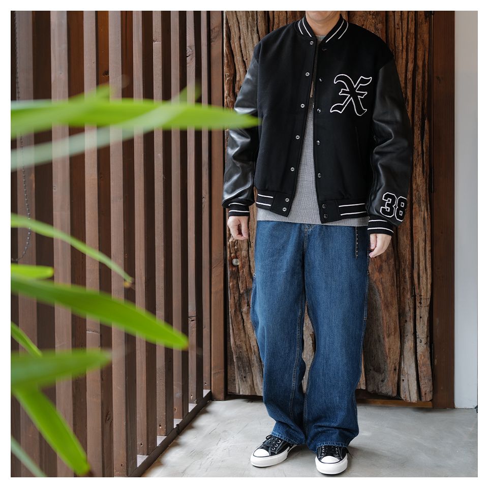 GOD SELECTION XXX - 【Last1 M】 GX-A24-JK-03 VARSITY JACKET BLACK 