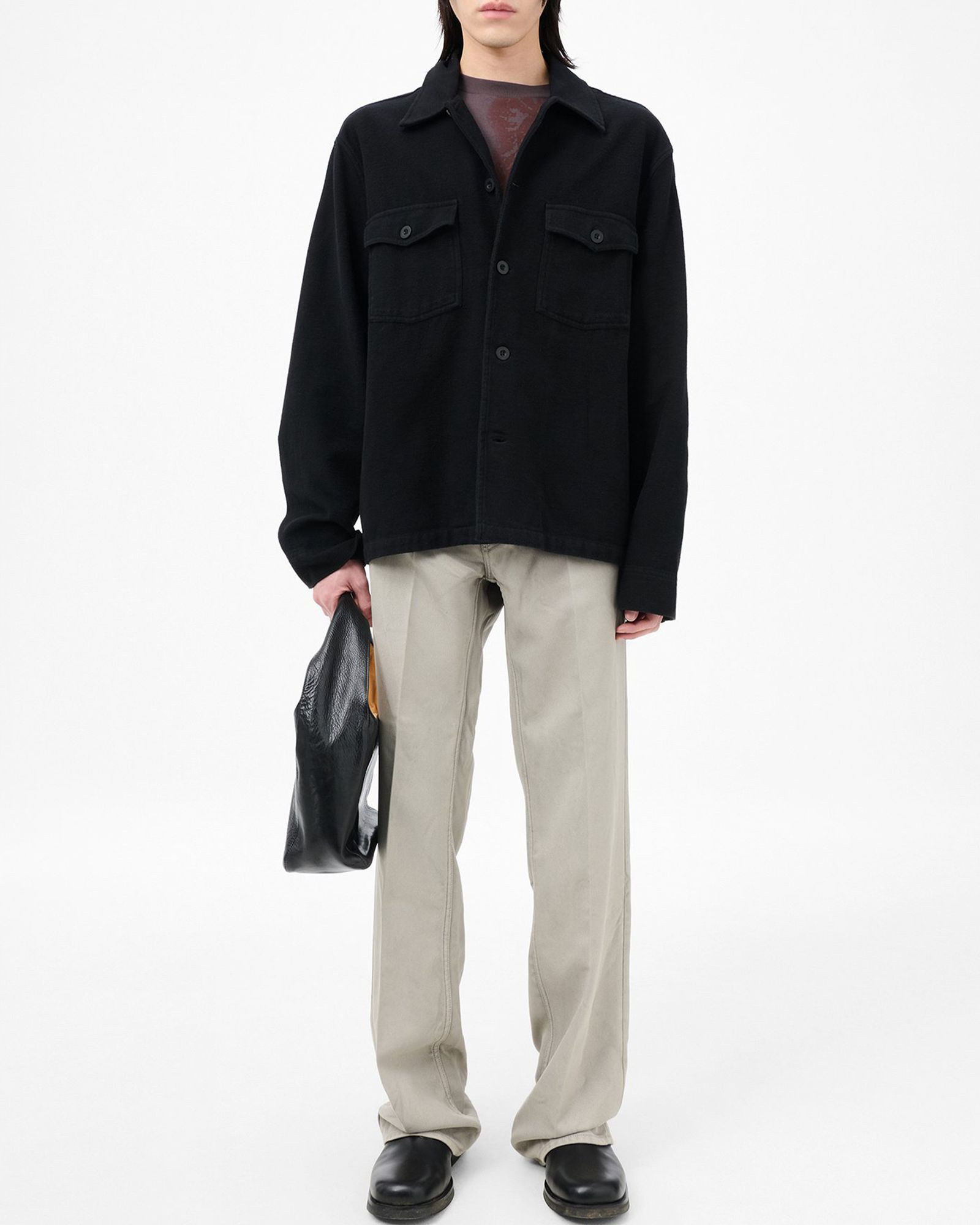 EVENING COACH JACKET  Black Brushed Cotton