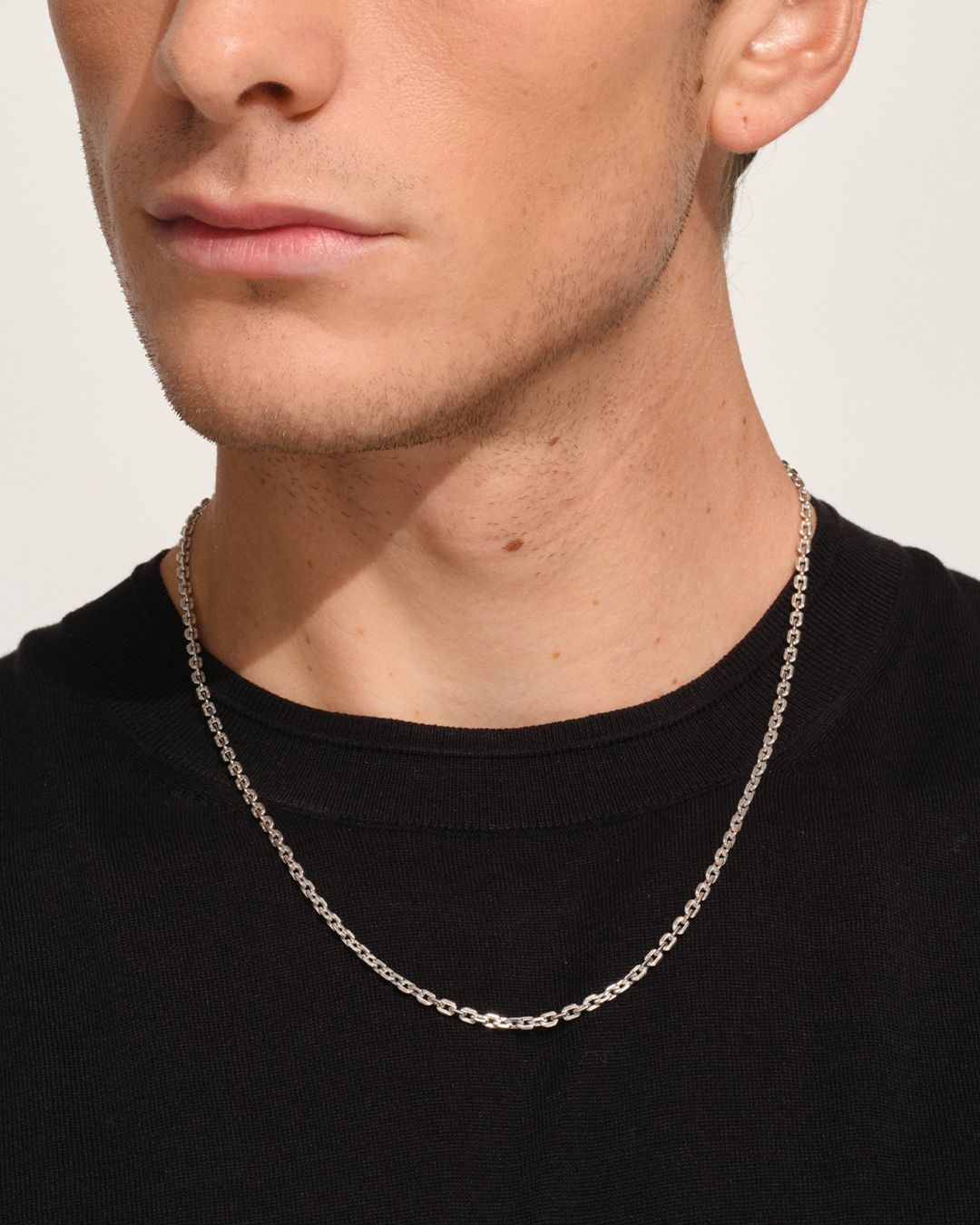 Anker Chain 20.5Inch(52.07cm) / チェーン ネックレス / 925スターリングシルバー / ホワイトロジウムメッキ (ユニセックス)