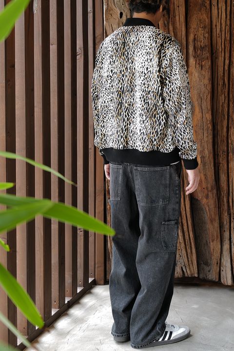 MINEDENIM Leopard RC.Satin Rib Zip Blouson
