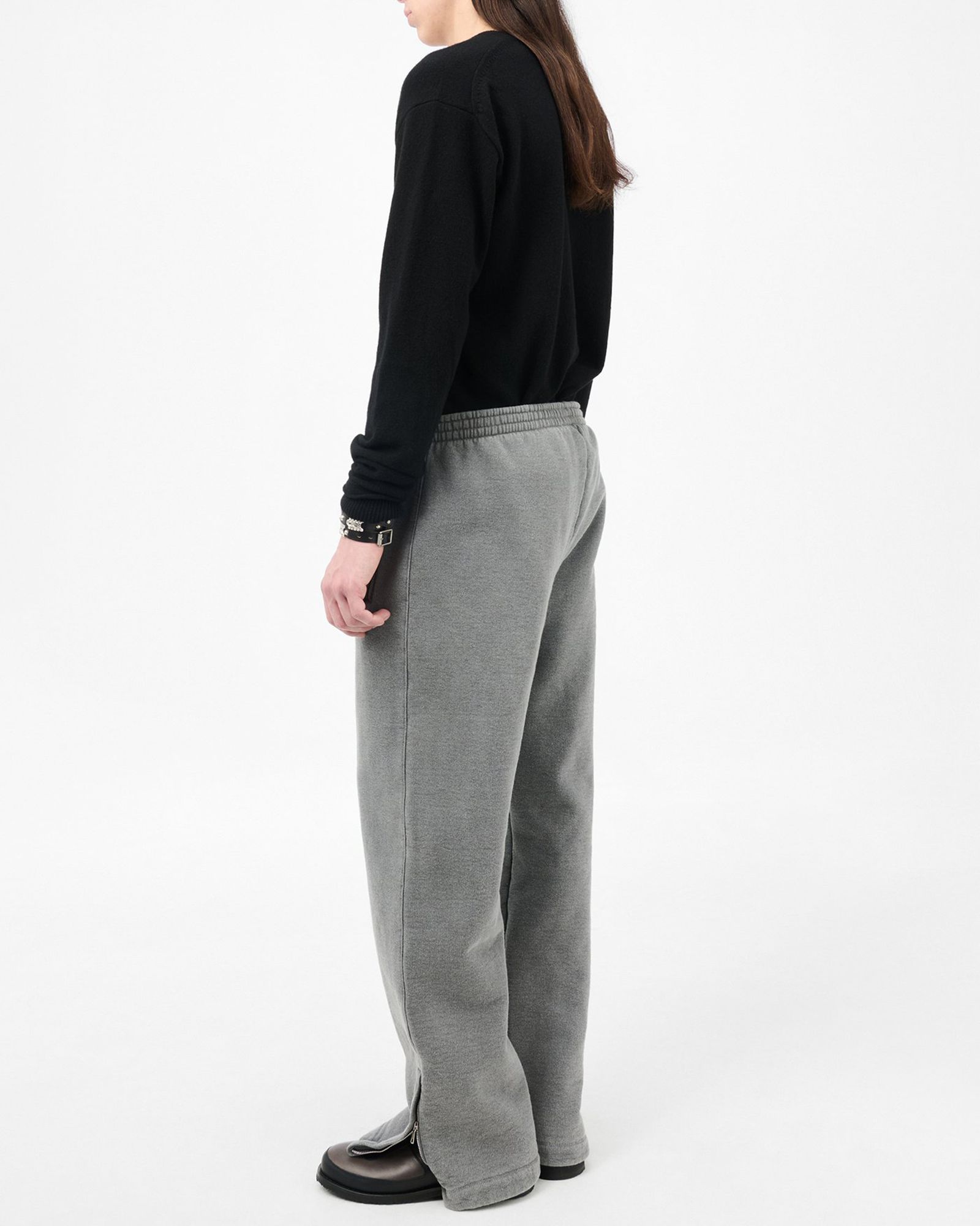 TRACK PANTS   Worn Black Hefty Fleece