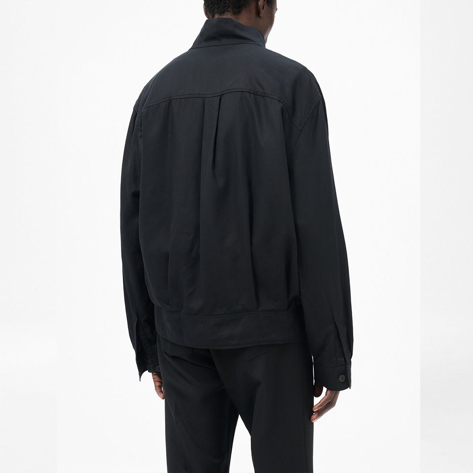 MOCK BOMBER   Draping Black Lyocell