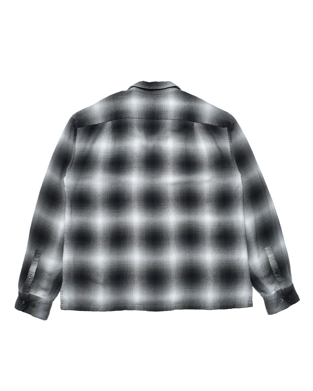 R.Flannel Ombre Open Collar SH  BLT