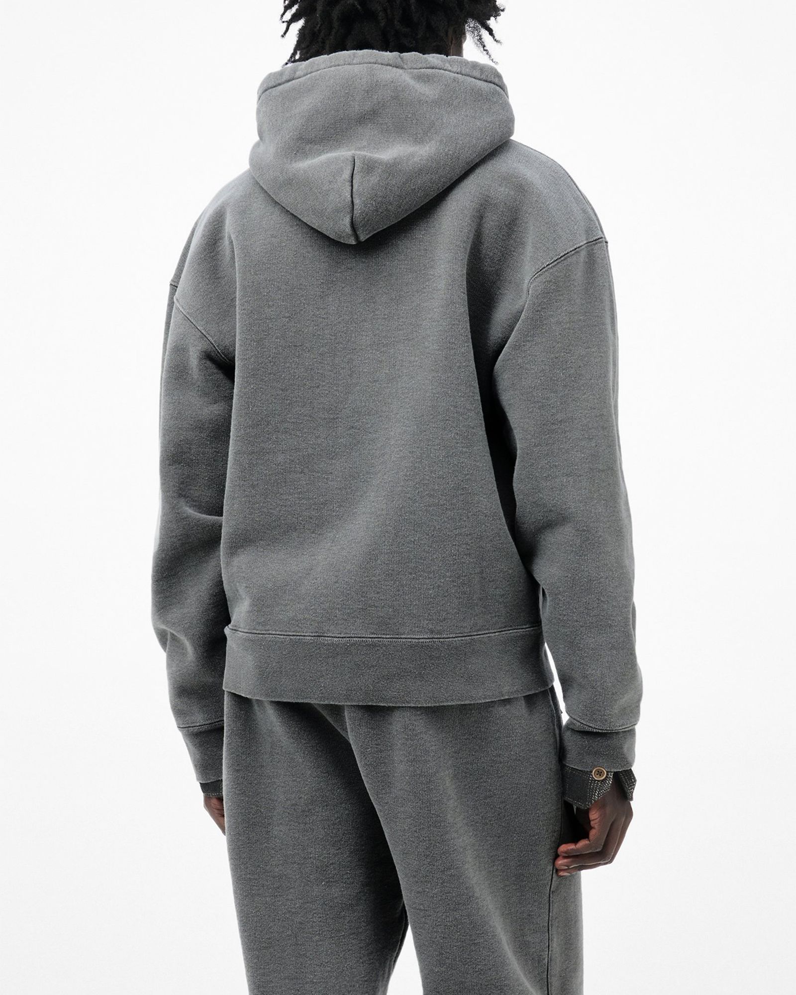 RASCAL HOOD   Worn Black Hefty Fleece