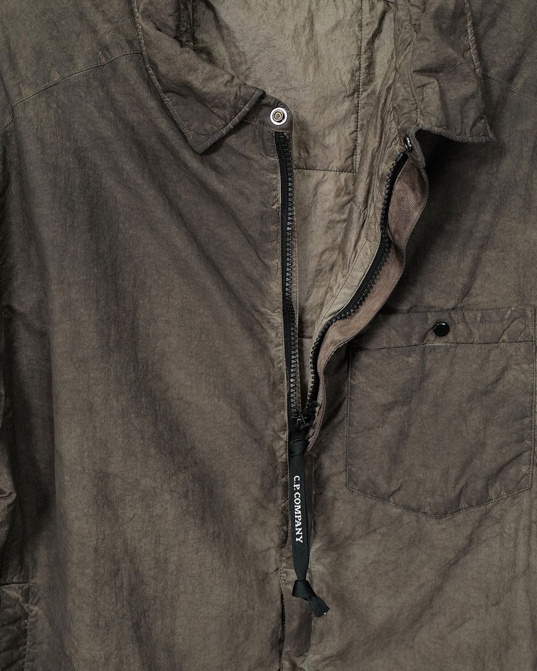 FLATT NYLON PADDED ZIPPED OVERSHIRT  <RE-COLOR BROWN R30>