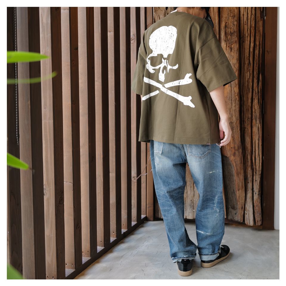LAST1 L 【mastermindJAPAN】 REFLECTIVE SKULL TEE  OLIVE
