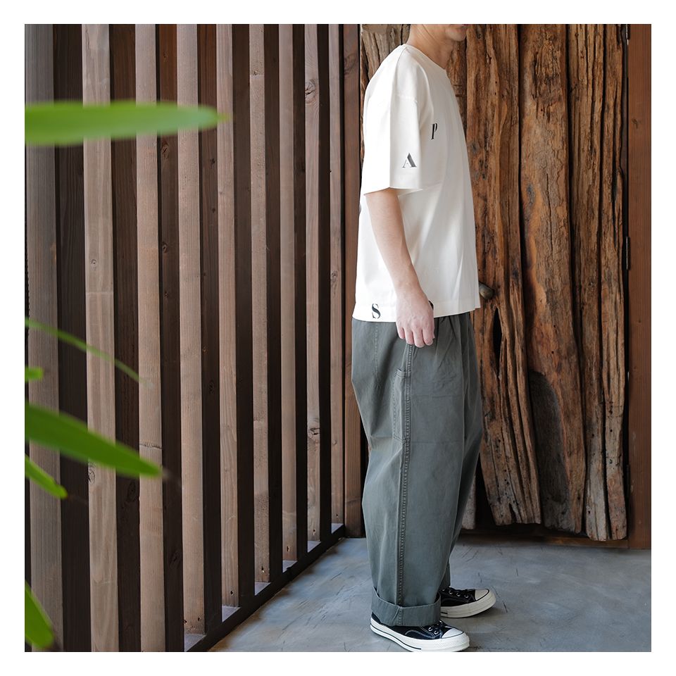 【LAST1 L】OVERSIZED T-SHIRT Light Ecru  [HAND STENCILLED LETTERS]