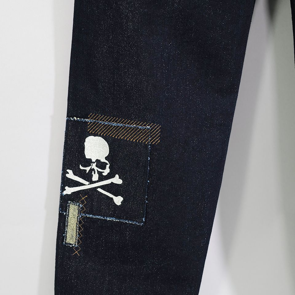 mastermind JAPAN - Last1 XL 【MASTERMIND WORLD】 PATCHWORK REGULAR STRAIGHT  FIT DENIM PANTS INDIGO | River