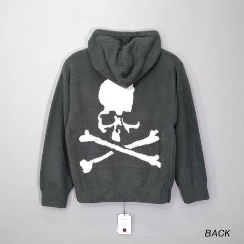 【MASTERMIND WORLD】 LOUNGE ZIP-UP HOODIE  CHARCOAL x WHITE