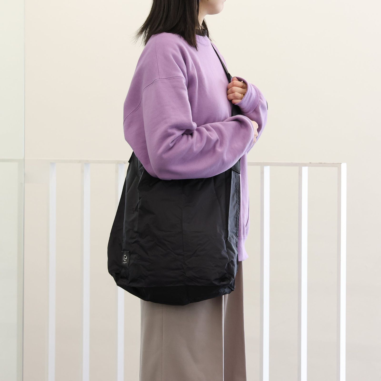SHOULDER BAG (L)  【PACKABLE】 BLACK