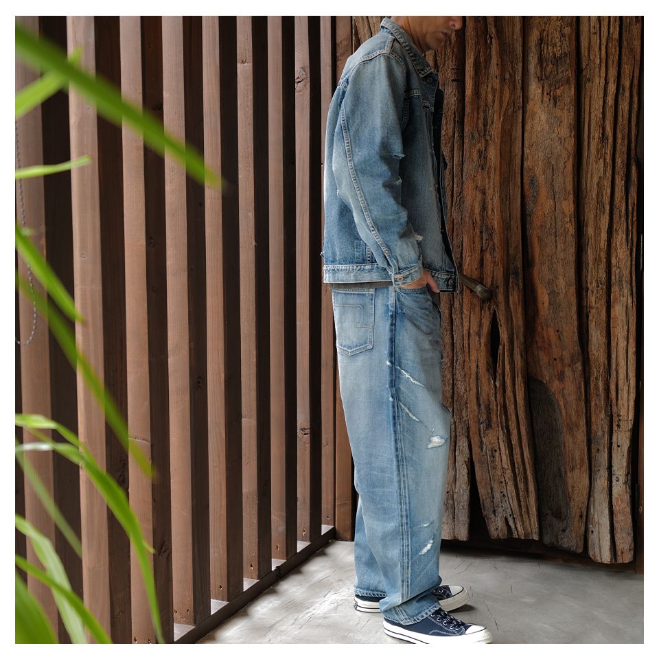 SEQUEL - SQ-25SS-PT-06 x FRAGMENT DAMAGE DENIM PANTS INDIGO