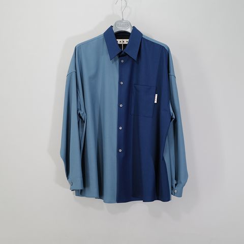 TROPICAL WOOL SHIRT  Blue