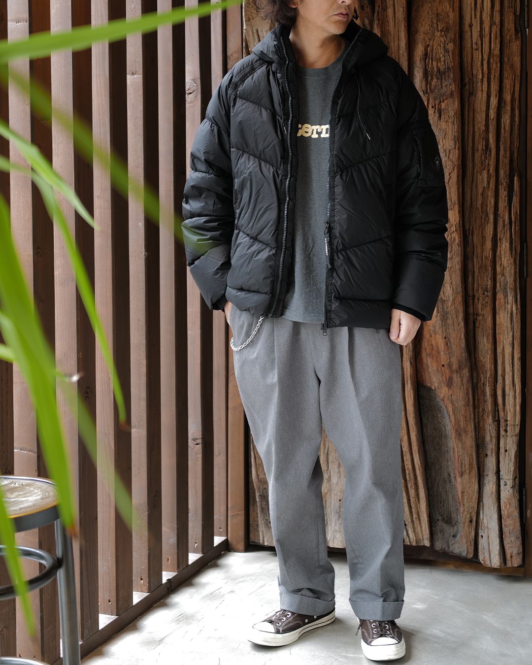 Down Shield Lens Hooded Puffer [BLACK]