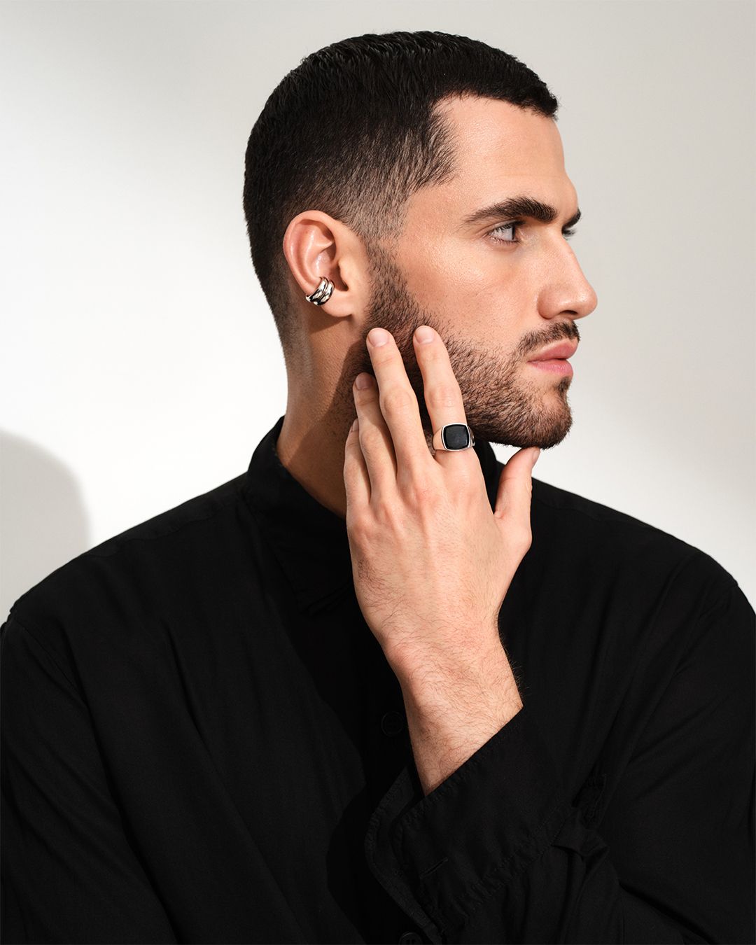 Cushion Black Onyx【M】/ クッション ブラック オニキス リング【M】