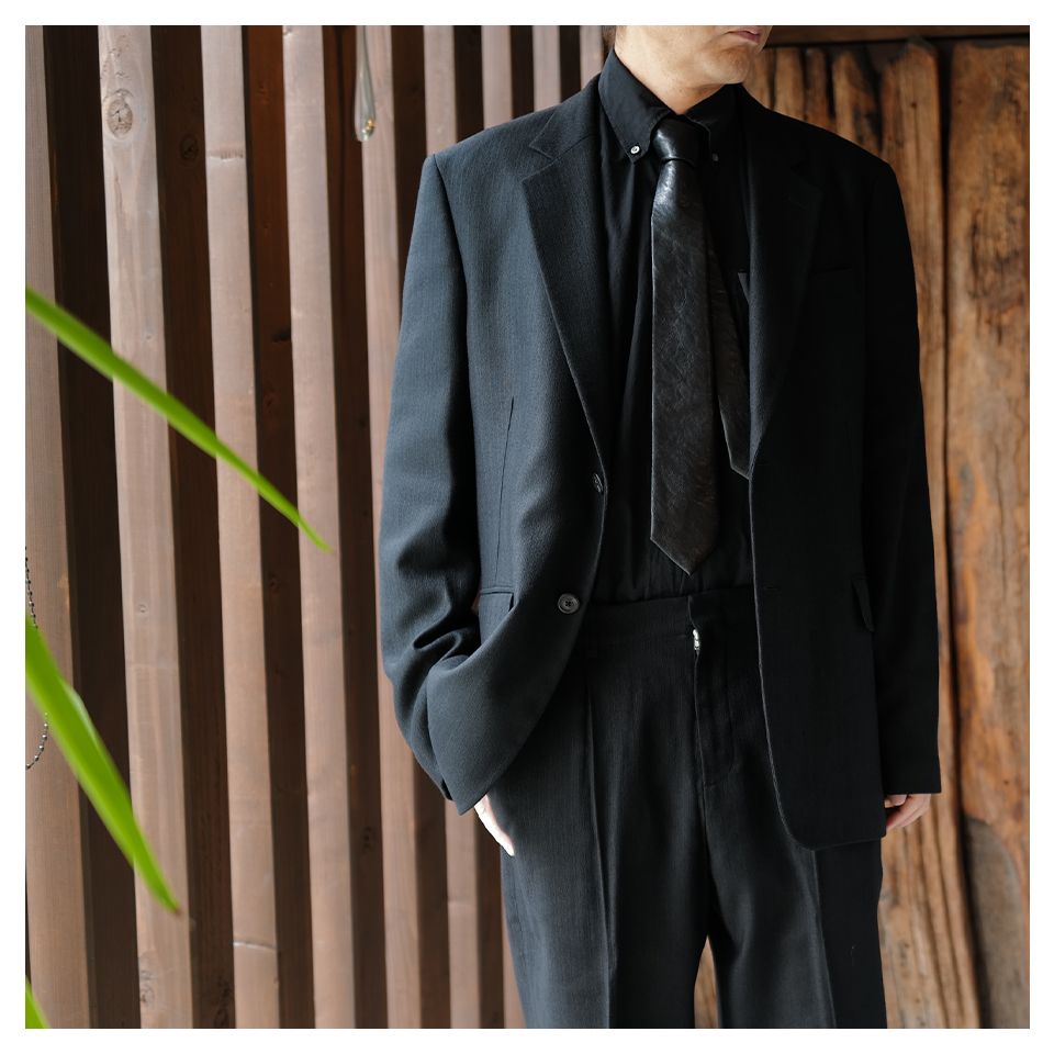 CEREMONY BLAZER   Coal Black Link Stripe Weave