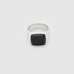 Cushion Polished  Black Onyx (M) / リング (オニキス) / シルバー925 (ユニセックス)