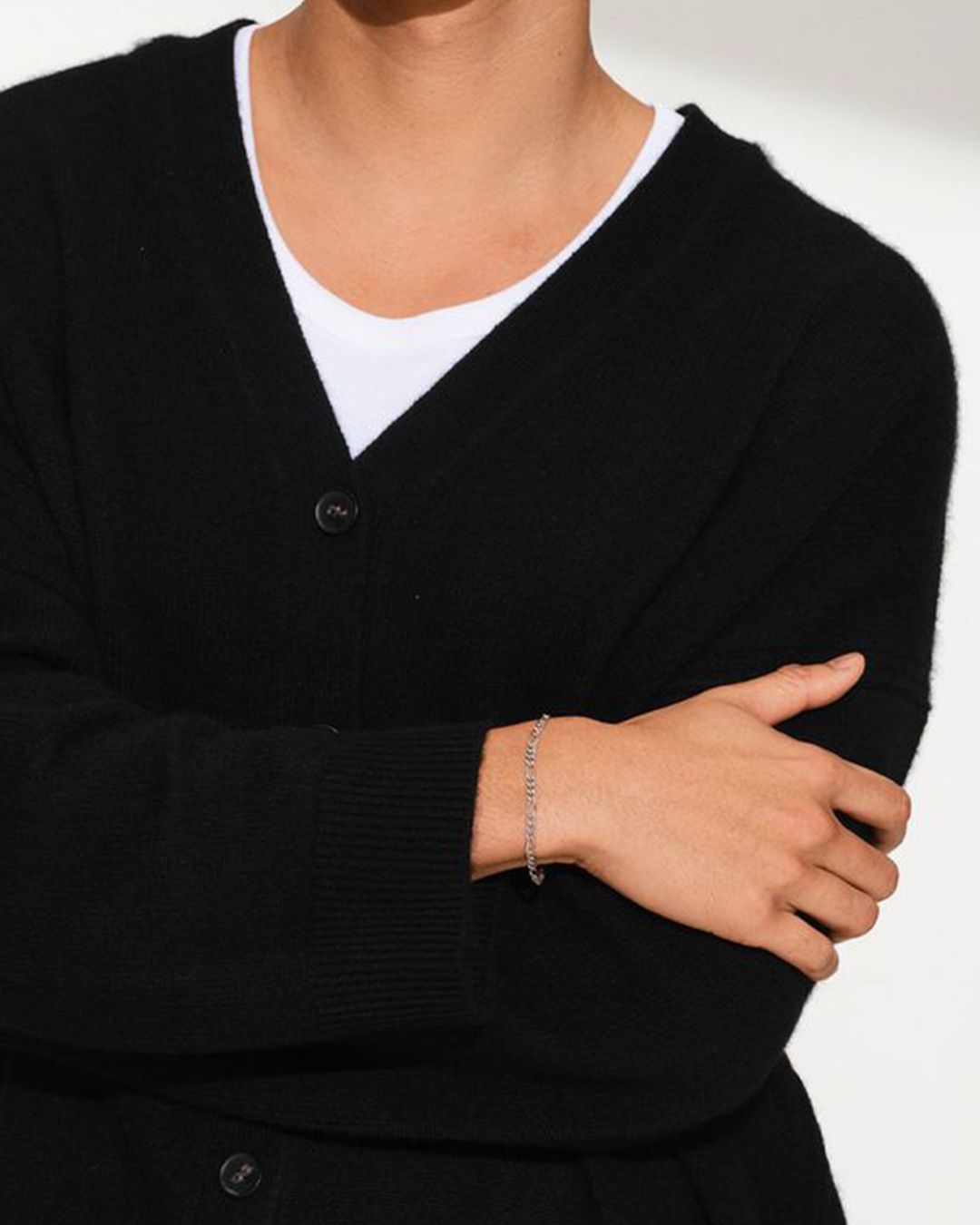 Bo Bracelet Medium 7.7Inch(19.5cm) / ボーチェーンミディアムブレスレット / 925スターリングシルバー / ホワイトロジウムメッキ (ユニセックス)