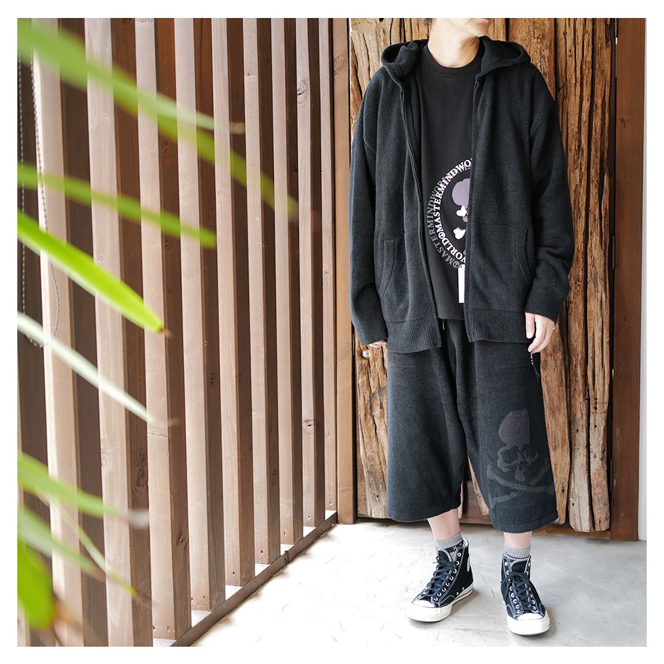【MASTERMIND WORLD】 LOUNGE FULL-ZIP HOODIE BLACK x CHARCOAL
