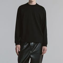 コットンジャージーロンT[BLACK]