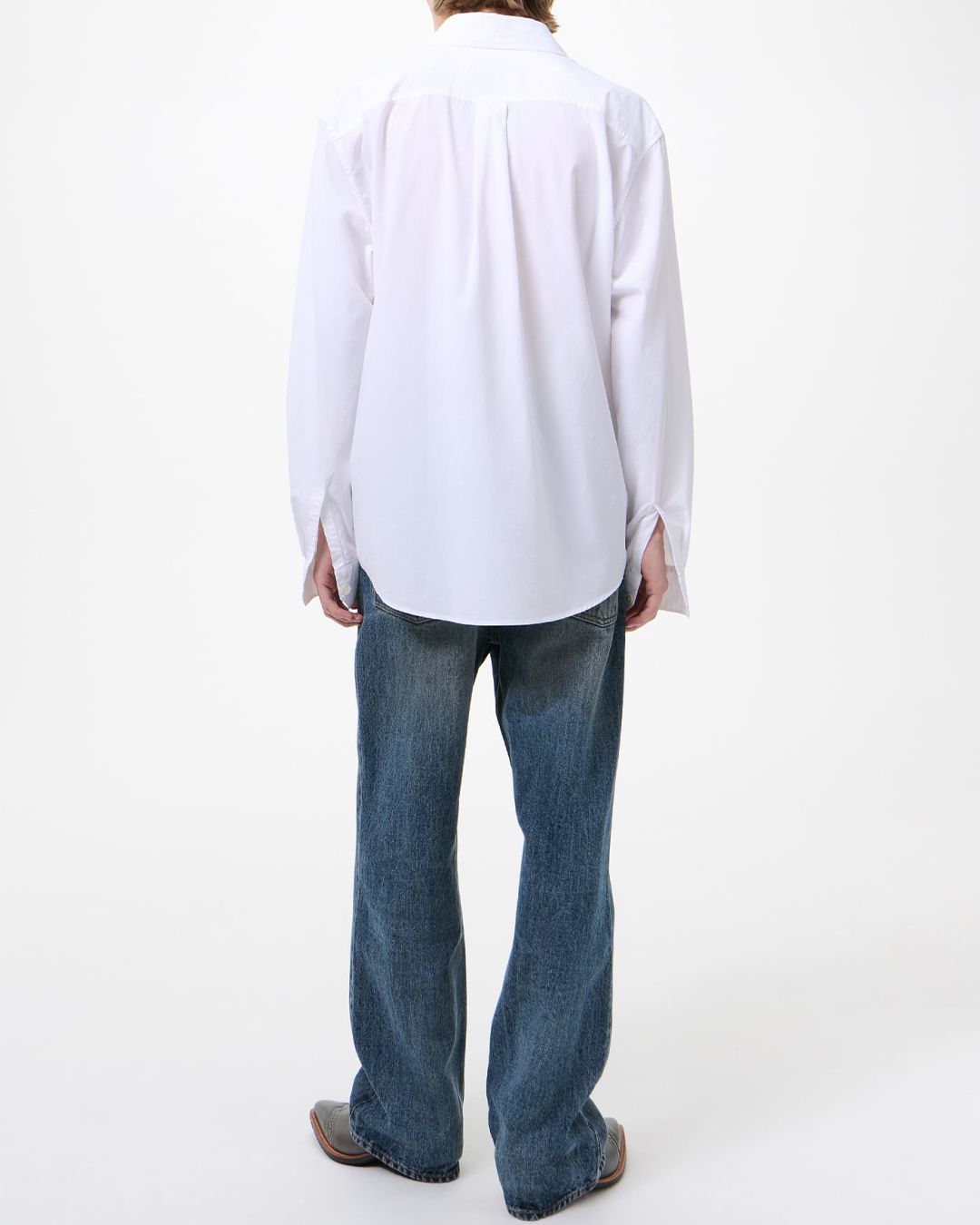 BEYOND SHIRT  White Liquid Poplin