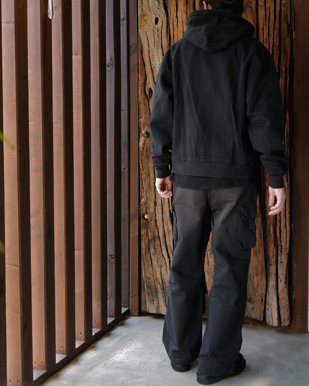 RASCAL HOOD  Washed Black Star Fleece