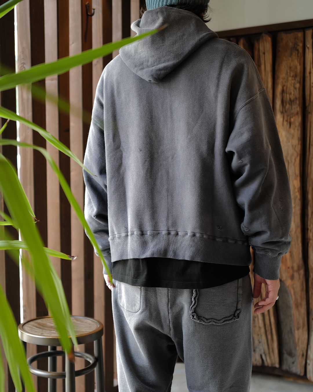 BWU-WZH / WEATHERED ZIP HOODIE - EGGPLANT