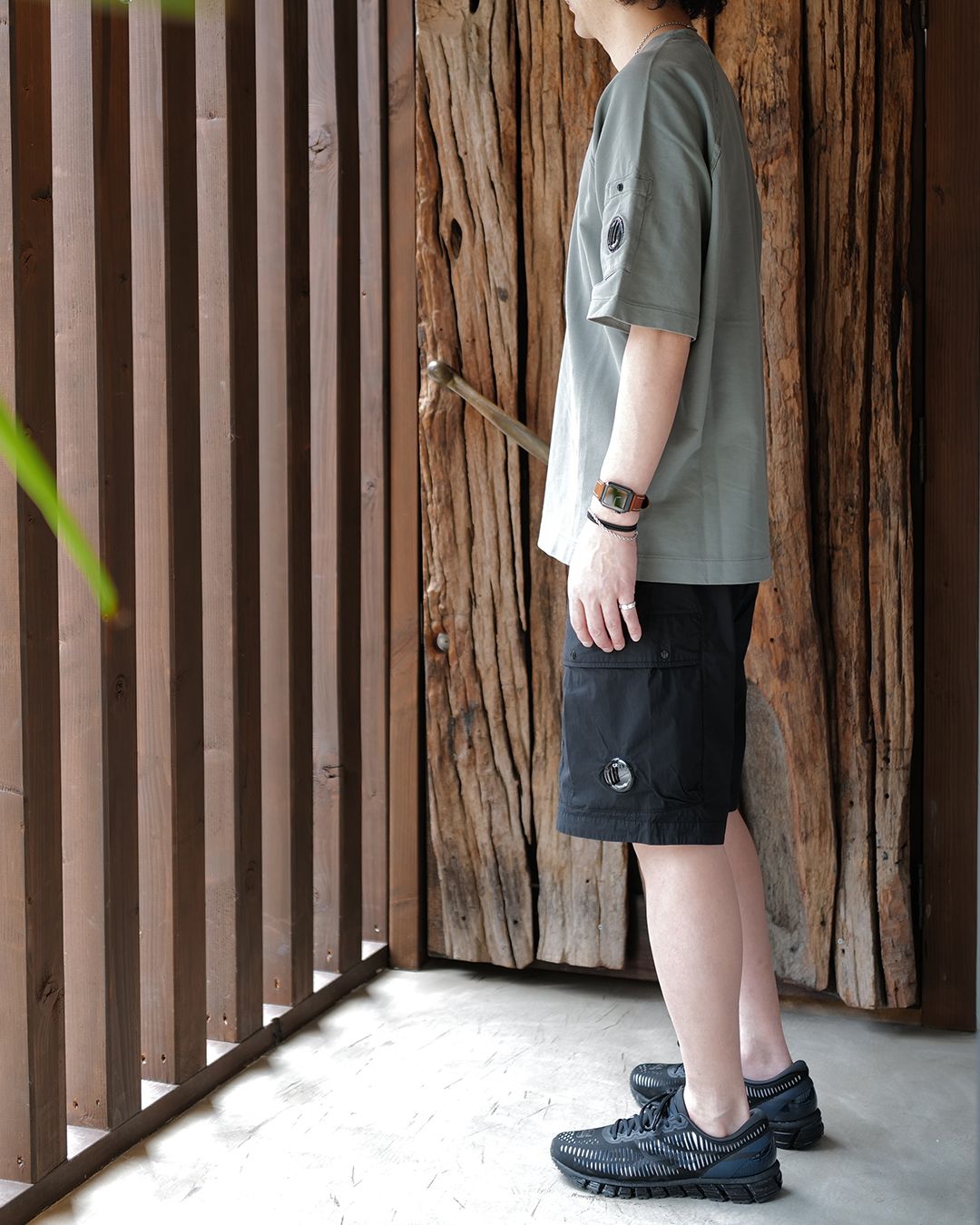 LIGHT FLEECE SHORT SLEEVE SWEATSHIRT  [GUNMETAL]