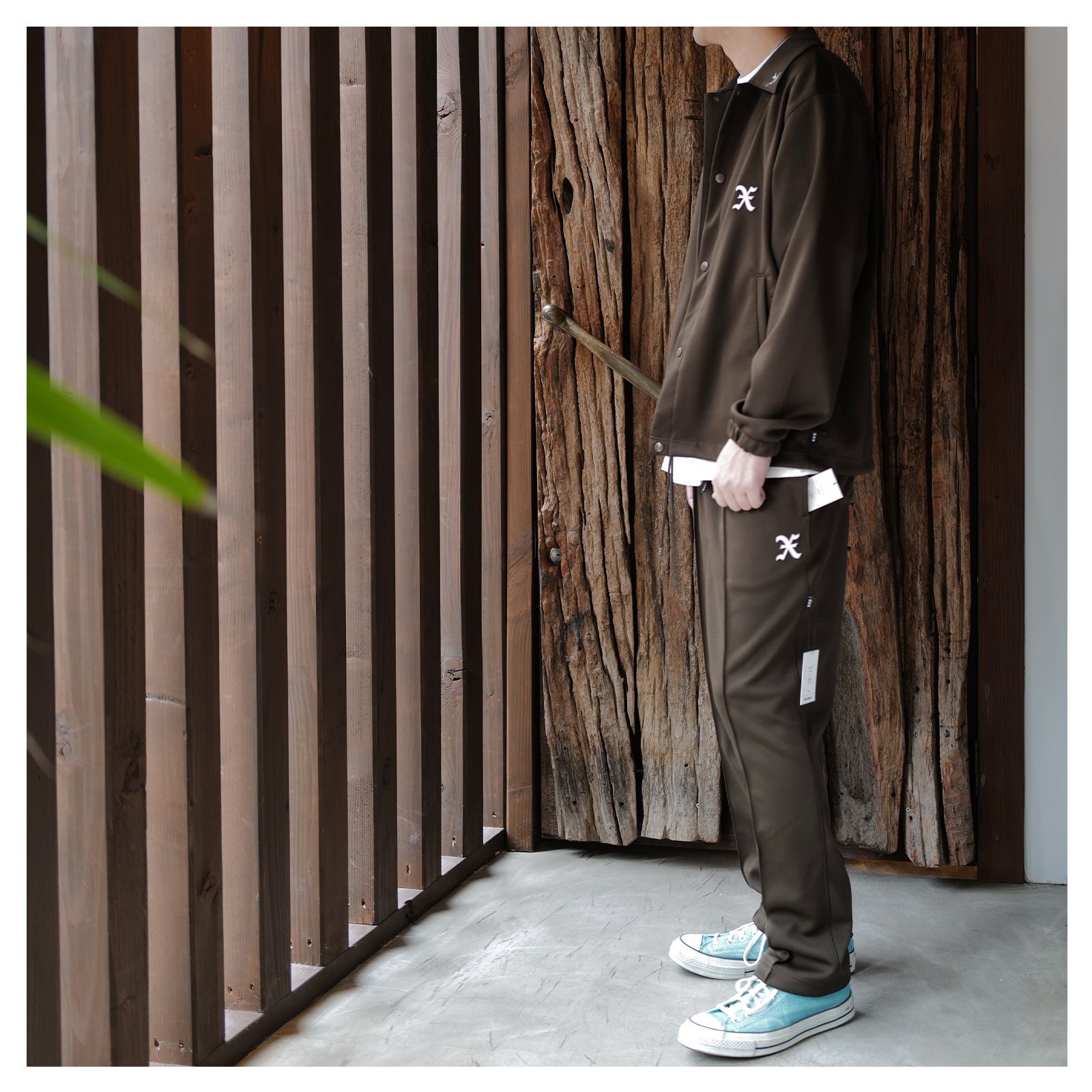 GX-A24-PT-07 TRACK PANTS BROWN - S