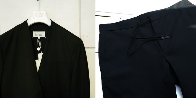 Maison Margiela  -Colorless jacket & Drawstring wool pants-