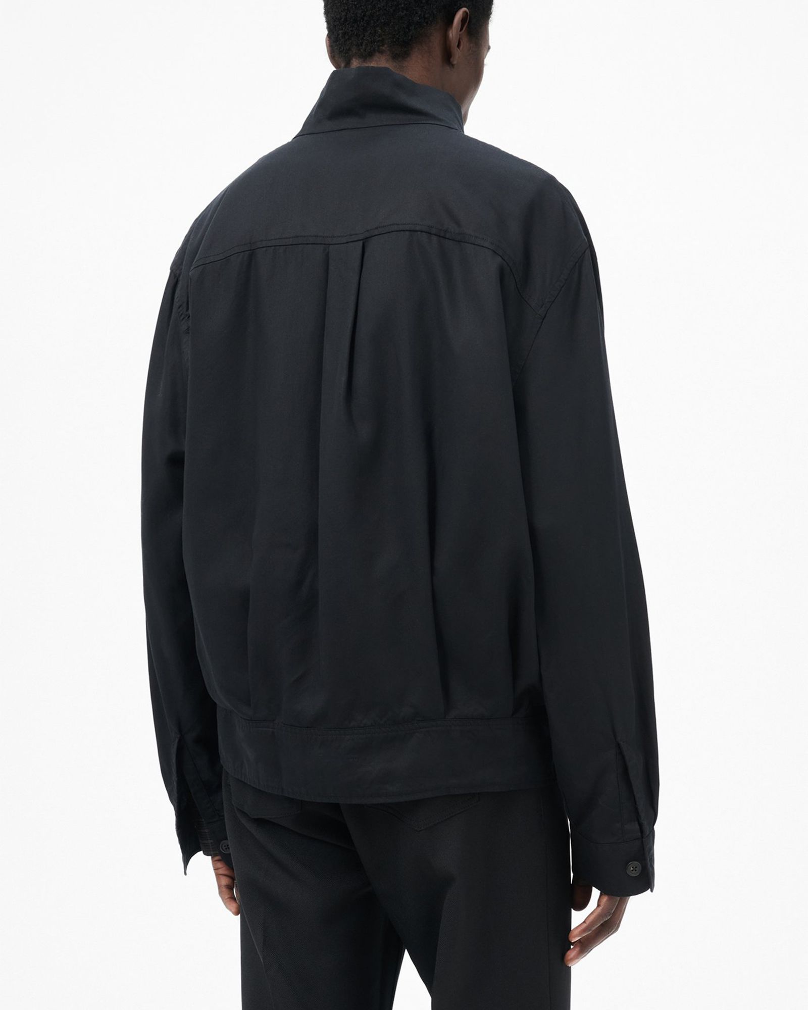 MOCK BOMBER   Draping Black Lyocell