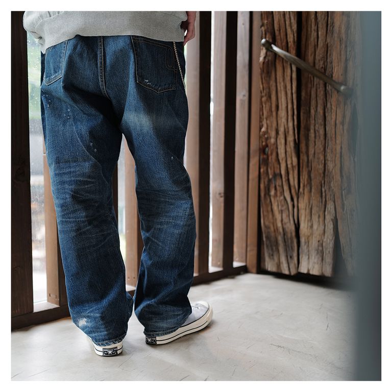 SEQUEL - SQ-24SS-PT-04 FRAGMENT x SEQUEL DAMAGE DENIM PANTS(14.5oz  