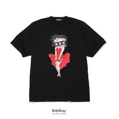 GX-A24-BBST-01 BETTY BOOP x  GOD SELECTION XXX  T-SHIRT   BLACK