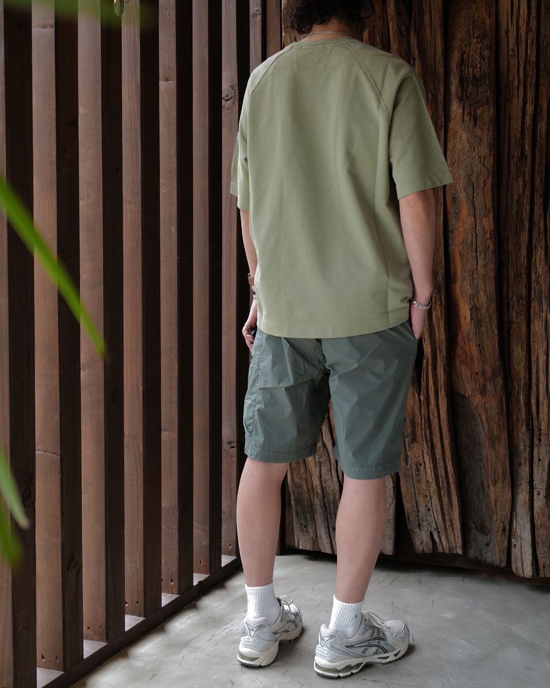 LIGHT FLEECE SHORT SLEEVE SWEATSHIRT  [MOSS GRAY]