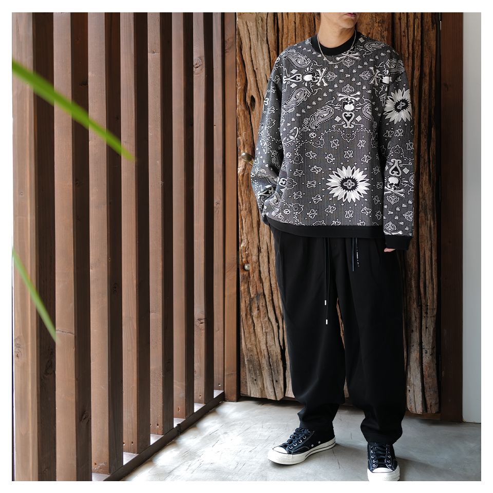【MASTERMIND WORLD】 WIDE EASY PANTS  BLACK