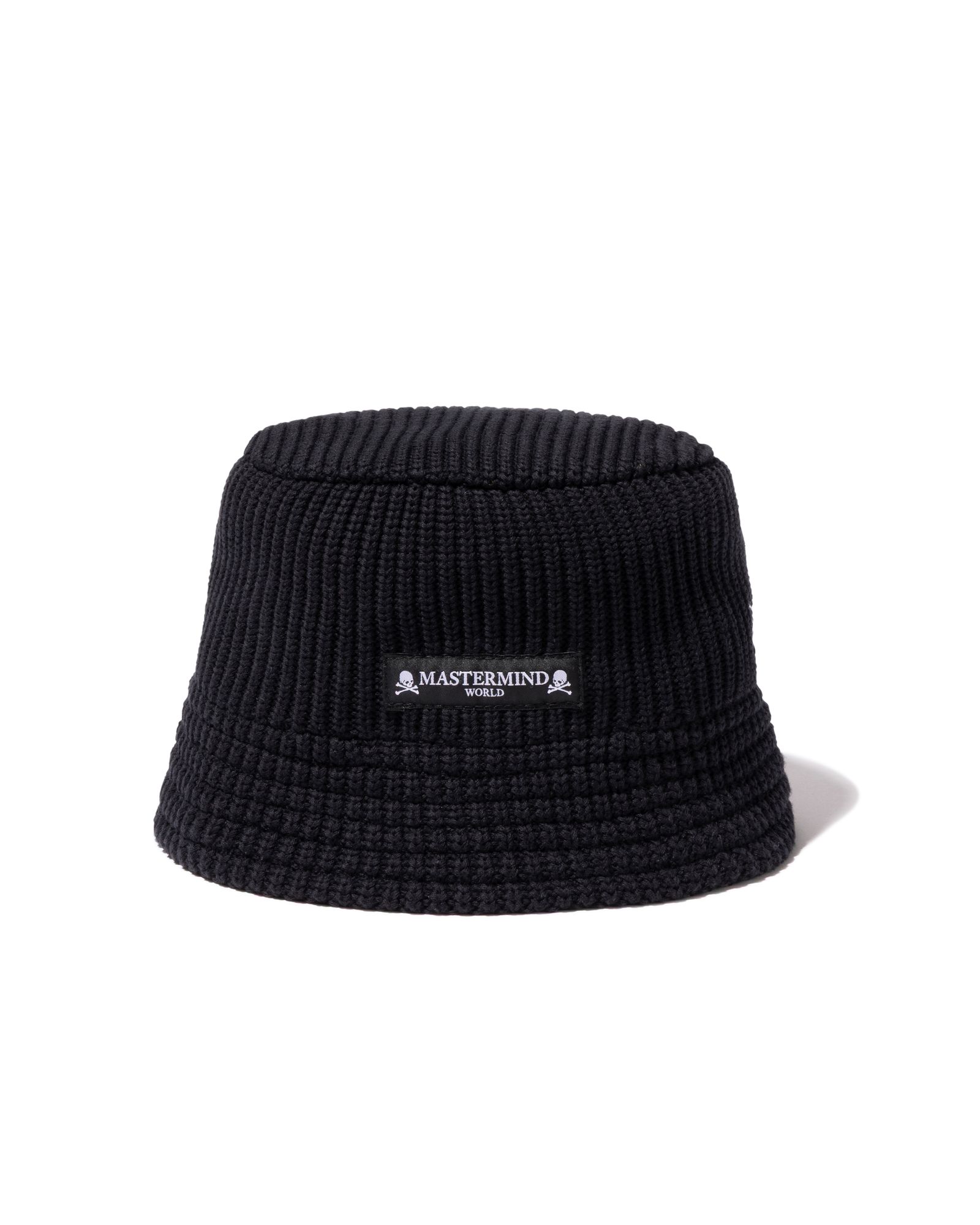 【MASTERMIND WORLD】x NEW ERA  KNIT BUCKET MMW LABEL LOGO BLK WHT