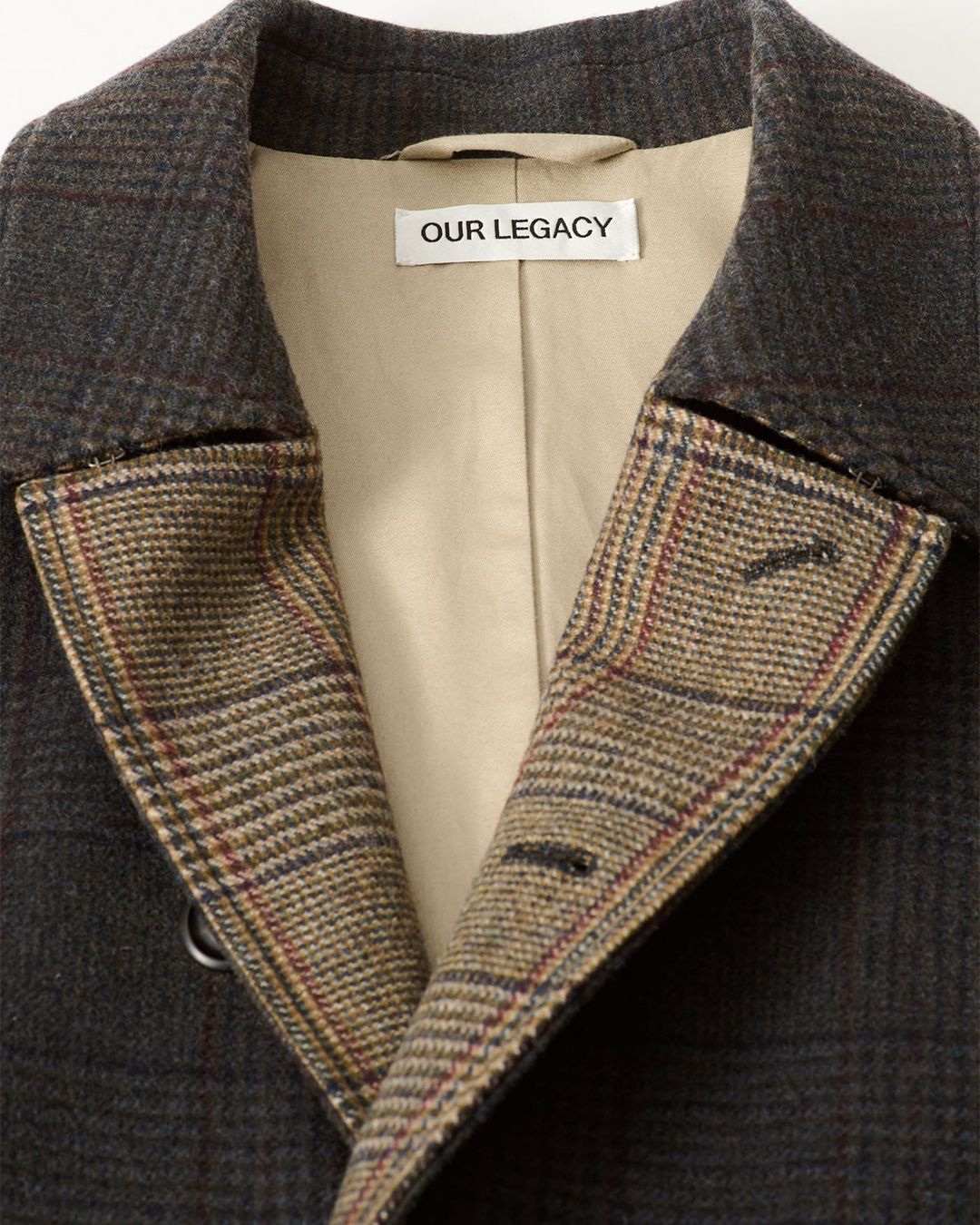 COLLAPSE CARCOAT   Bishop Check Tempered Wool