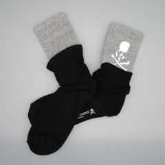 【MASTERMIND WORLD】 DOUBLE LAYER CREW SOCKS  BLACK