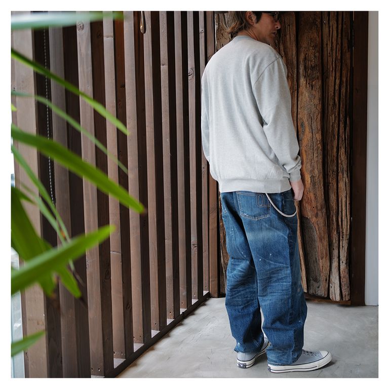 SEQUEL - SQ-24SS-PT-04 FRAGMENT x SEQUEL DAMAGE DENIM PANTS(14.5oz  