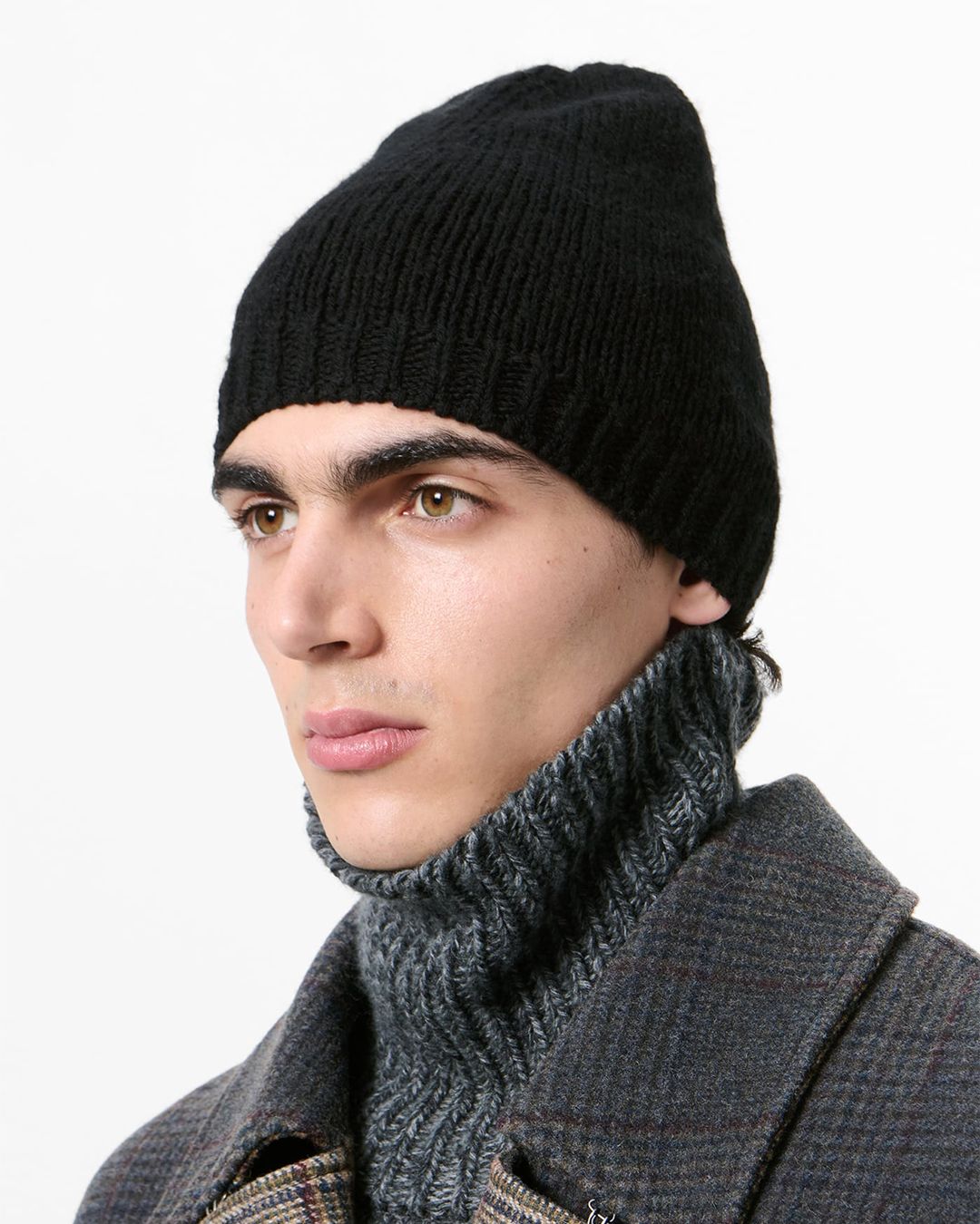 CLASSIC BEANIE  Slub Twisted Black Wool