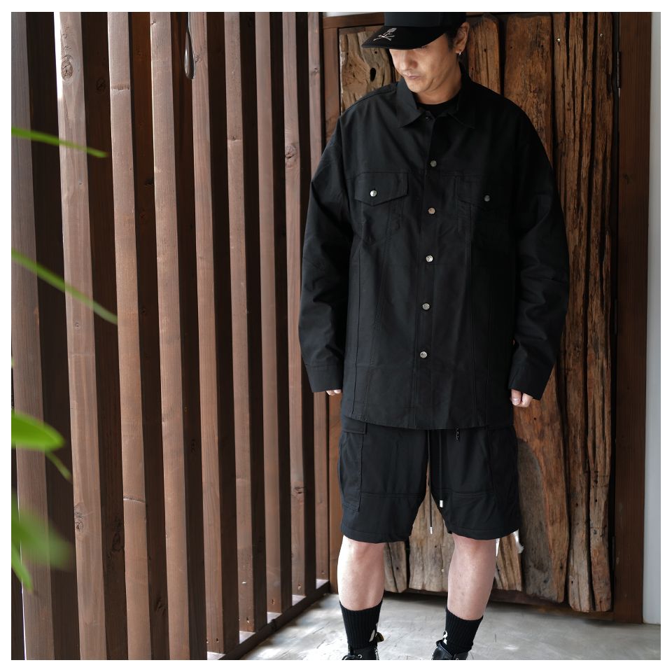【wanyanmau 】OXFORDシャツロンパース　ブラックS mastermind JAPAN - 【mastermindJAPAN】 LS OXFORD SHIRT BLACK