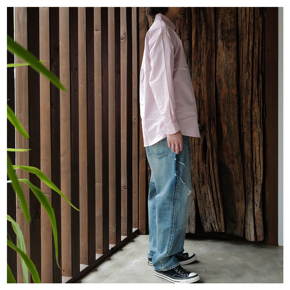 Sequel OXFORD FLYFRONT SHIRT ブルー Mサイズ Sequel OXFORD FLYFRONT SHIRT Blue, Size M