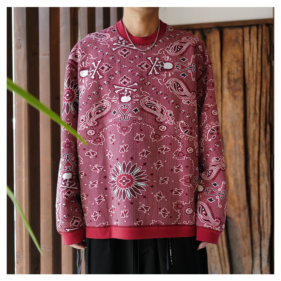 【MASTERMIND WORLD】 REVERSIBLE LS TEE  BLACK x RED