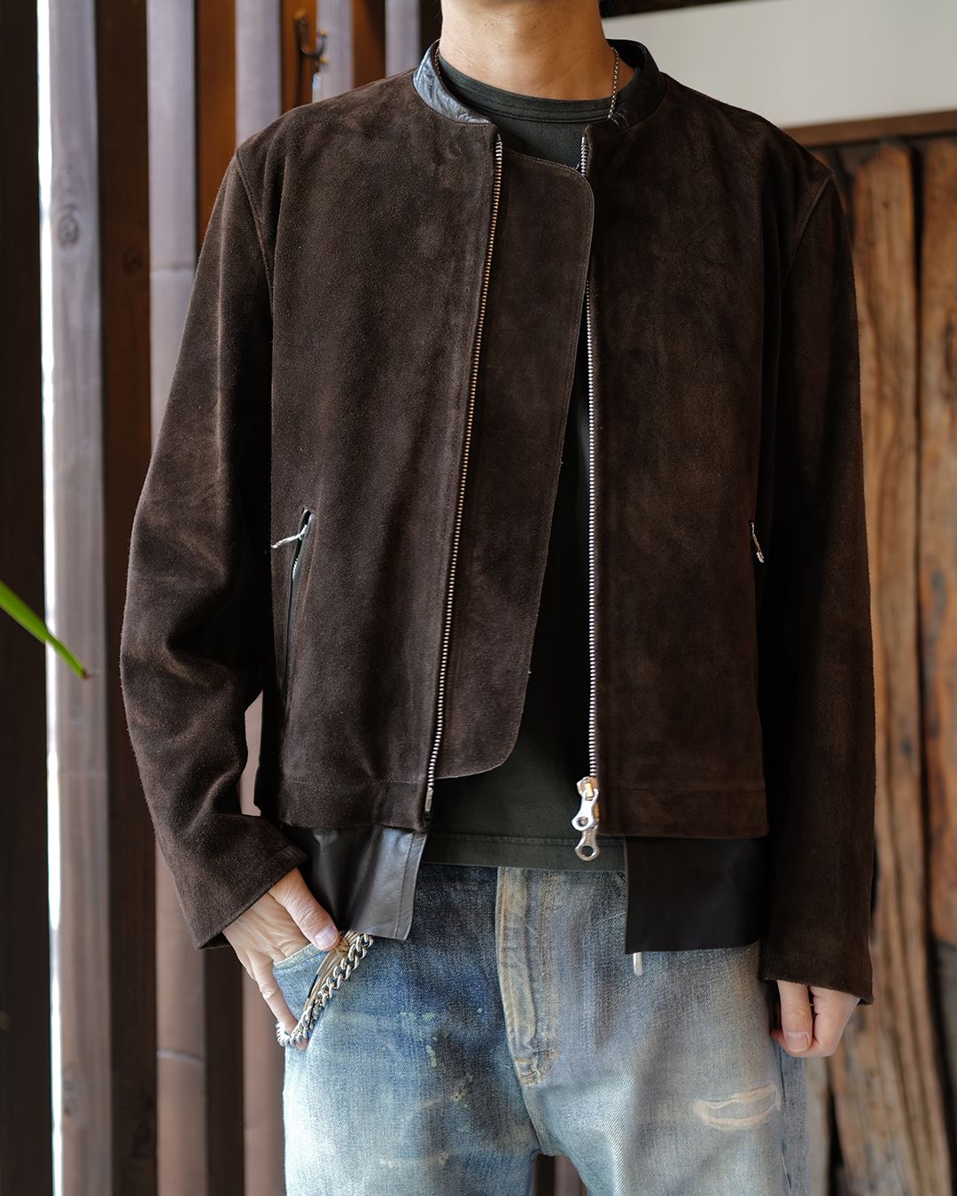 DRIFT JACKET  Wenge Brown Wet Suede