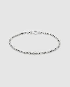Rope Bracelet 7.7Inch(19.5cm) / ロープ ブレスレット / 925スターリングシルバー / ホワイトロジウムメッキ (ユニセックス)