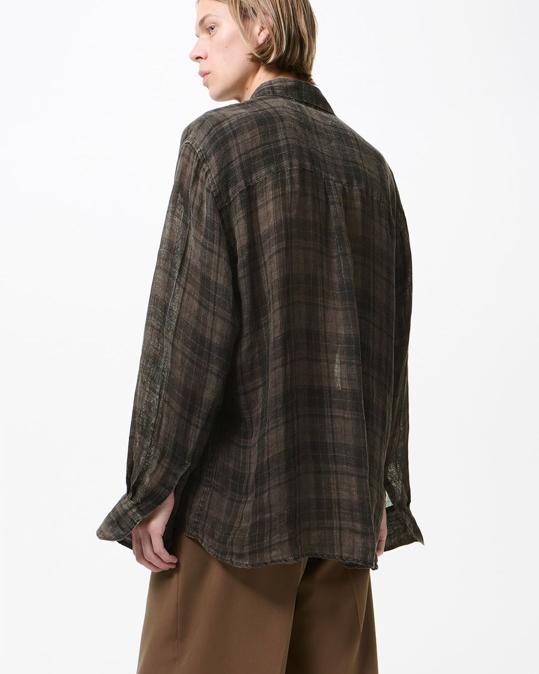 ABOVE SHIRT   Penumbra Check Sheercoat Linen