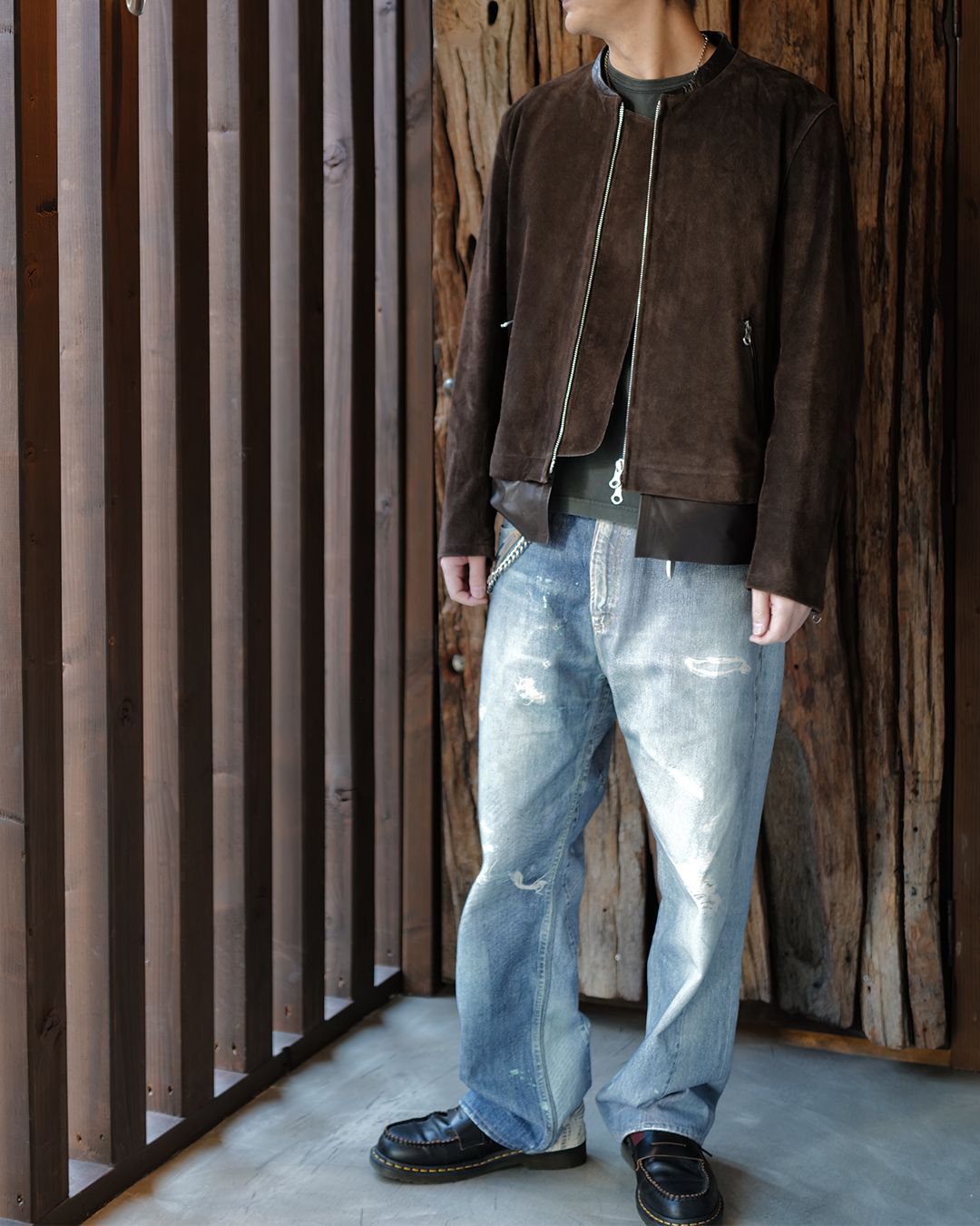 DRIFT JACKET  Wenge Brown Wet Suede