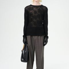 REGULAR LONGSLEEVE   Black Romantic Thermal Paisley