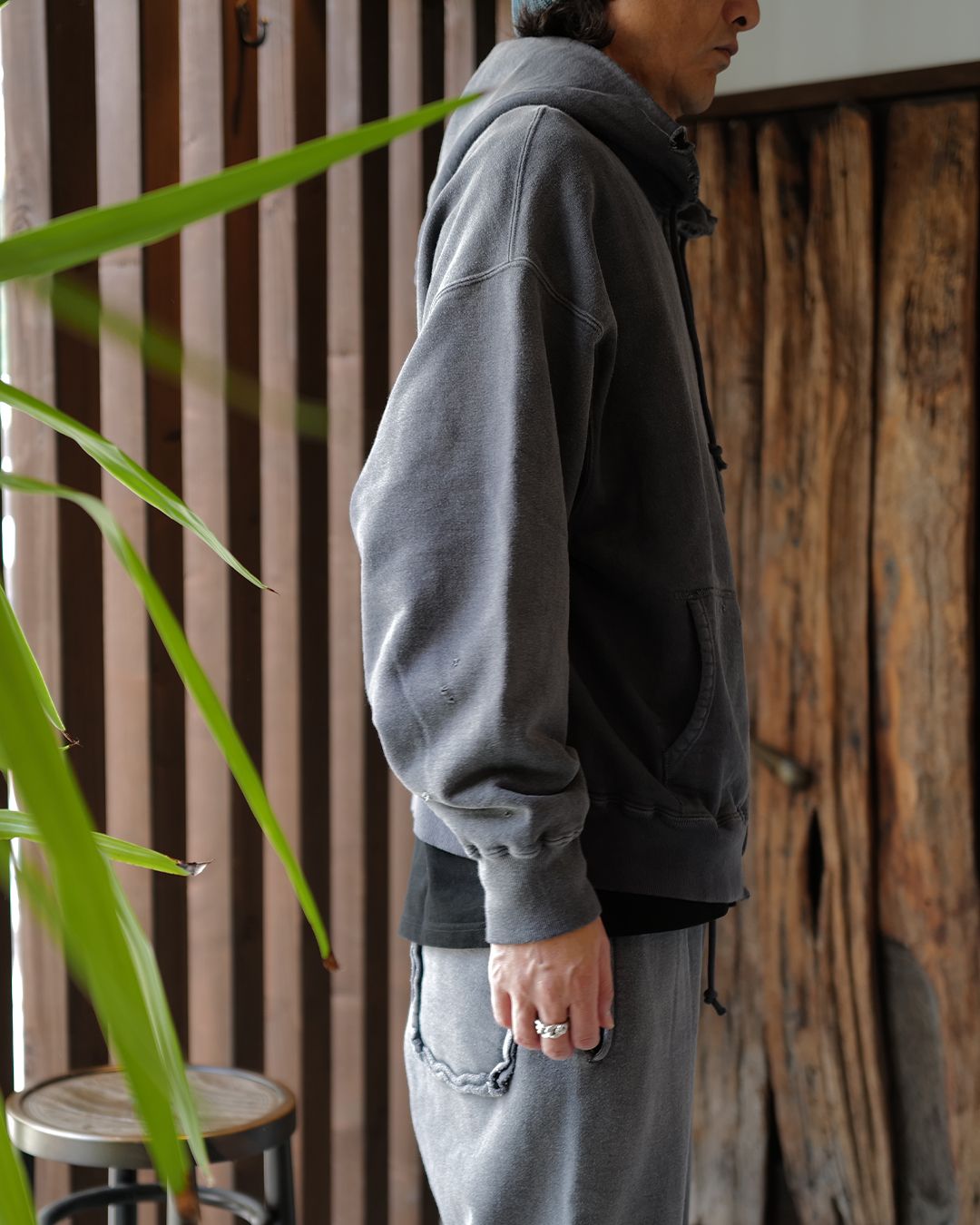 BWU-WZH / WEATHERED ZIP HOODIE - EGGPLANT