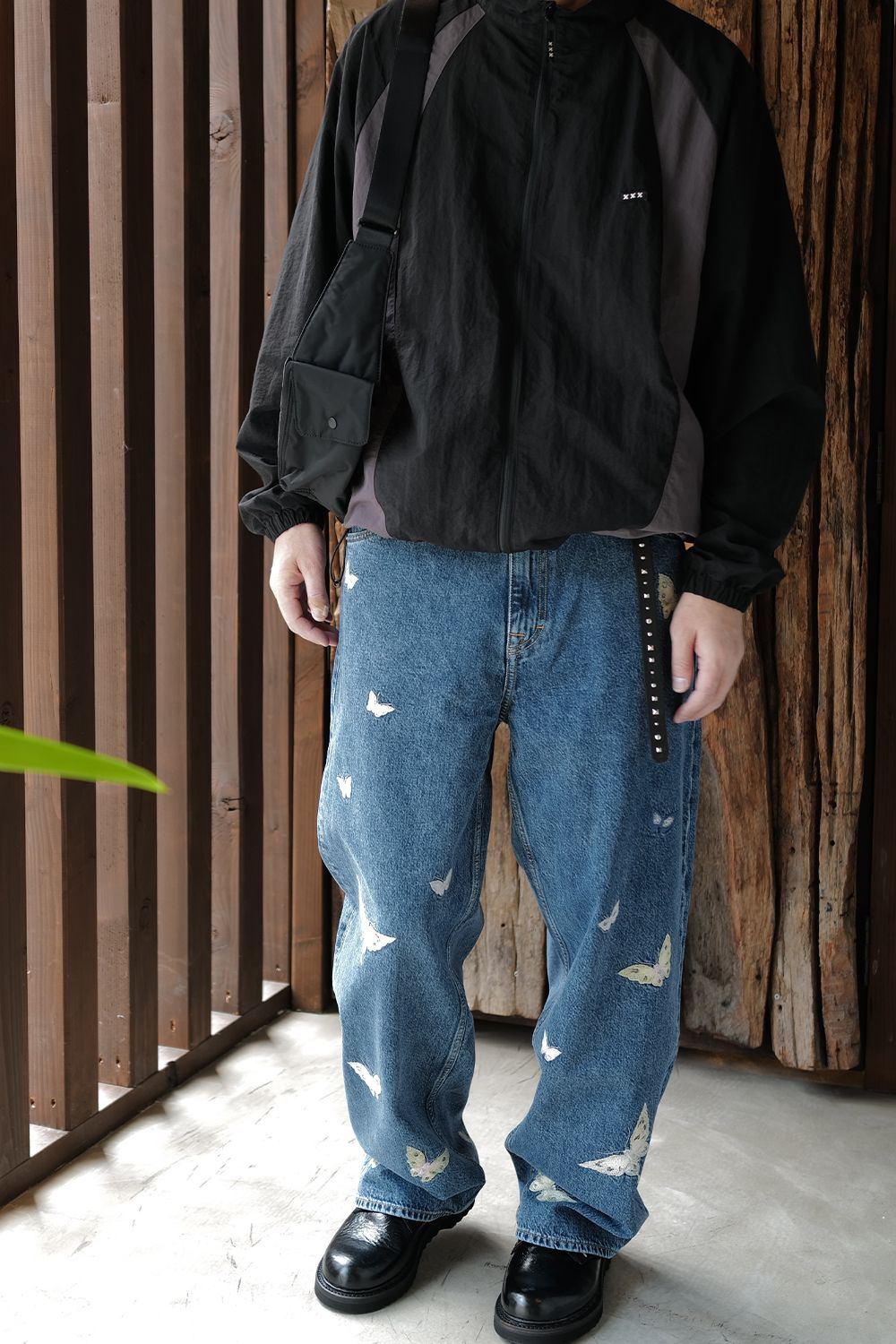 GOD SELECTION XXX  FULL ZIP TRACK JACKET / BLACK